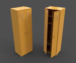 PBR School Gym Locker 09 - Yellow