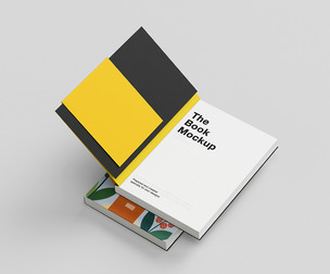 Hardcover Book Mockup PSD Template - Open with Belly Band
