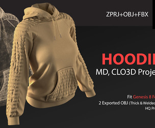 Women's Hoodie. MD/Clo3D+OBJ+FBX-Blender file