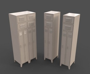 PBR School Gym Locker 10 - White
