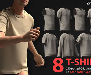 8 T-SHIRT PACK-MD-Clo3D-OBJ-FBX- BelenderFiles
