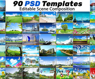 92 Editable PSD Scene Composition Templates Mega Collection - Professional Graphic Design