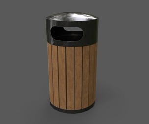 PBR Outdoor Wooden Trash Bin