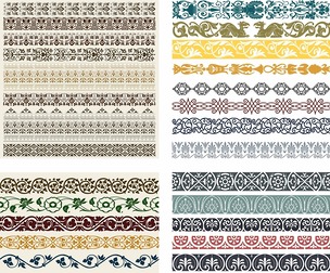 37 Ornamental Border Designs Floral Scrolls, Lace, Vintage Frame, Victorian, Antique Divider