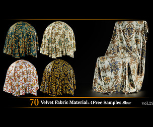70 Velvet Fabric Material .SBSR.Vol29