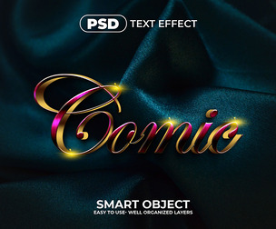3D Comic PSD Fully Editable Text Effect. Layer Style PSD Mockup Template