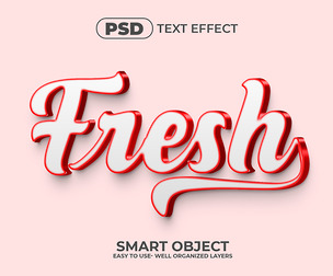 Fresh PSD Fully Editable Text Effect. Layer Style PSD Mockup Template