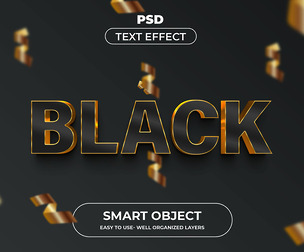 3D Black PSD Fully Editable Text Effect. Layer Style PSD Mockup Template
