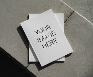 Two Outdoor Magazine Cover Mockup PSD Template on Concrete