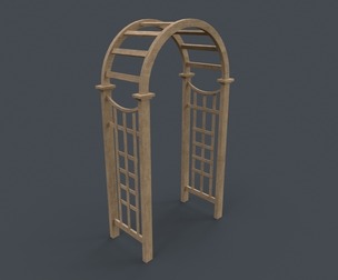 PBR Wooden Arbour Garden Arch A