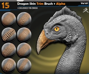 Dragon Skin Trim Brush + Alpha | Vol.07