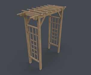 PBR Wooden Arbour Garden Arch B