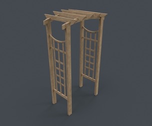 PBR Wooden Arbour Garden Arch C