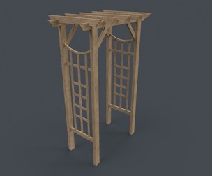 PBR Wooden Arbour Garden Arch D
