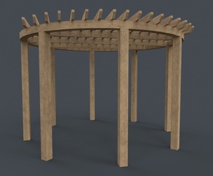 PBR Wooden Pergola Gazebo A2