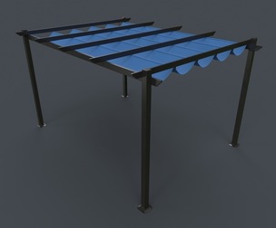 PBR Wooden Pergola Gazebo A3