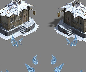 Ice and snow - cabins