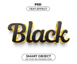 3D Black PSD Fully Editable Text Effect. Layer Style PSD Mockup Template
