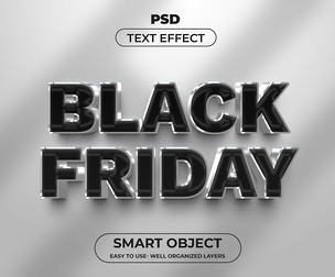 3D Black Friday PSD Fully Editable Text Effect. Layer Style PSD Mockup Template