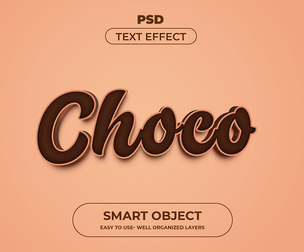 3D Choco PSD Fully Editable Text Effect. Layer Style PSD Mockup Template
