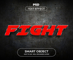 3D Fight  PSD Fully Editable Text Effect. Layer Style PSD Mockup Template