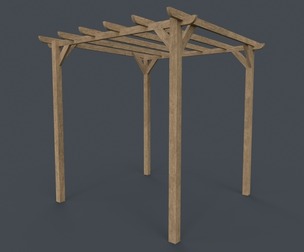 PBR Wooden Pergola Gazebo A4