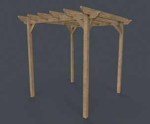 PBR Wooden Pergola Gazebo A5