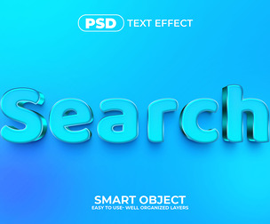 3D Search PSD Fully Editable Text Effect. Layer Style PSD Mockup Template