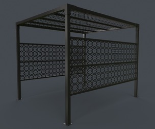 PBR Wooden Pergola Gazebo B2
