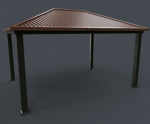 PBR Wooden Pergola Gazebo B4