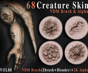 68 Creature Skin VDM Brush & Alpha - Vol09