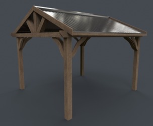 PBR Wooden Pergola Gazebo C6