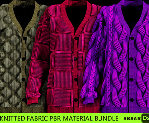 Knitted Fabric PBR material bundle vol2 (SBSAR + JPG texturesets)