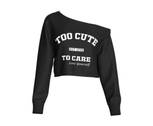 Girls Long Neck Sweatshirt-Too Cute | Marvelous / Clo3d / obj / fbx