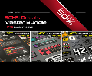 Sci-Fi Decal Master Bundle _ 1400+ PNG & SVG Assets (50% OFF)