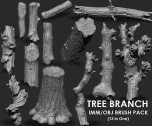 Tree Branch IMM/OBJ Brushes 13 in one