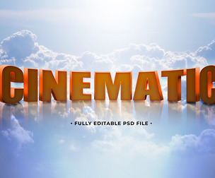 Cinematic PSD Fully Editable Text Effect. Layer Style PSD Mockup Template