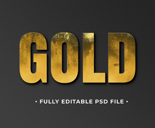 Gold PSD Fully Editable Text Effect. Layer Style PSD Mockup Template