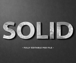 Solid PSD Fully Editable Text Effect. Layer Style PSD Mockup Template