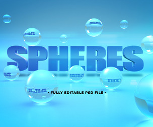 Spheres PSD Fully Editable Text Effect. Layer Style PSD Mockup Template