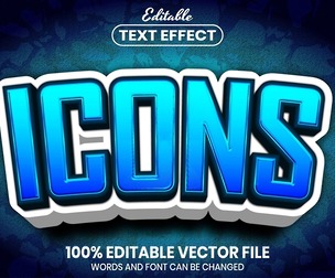 Icons Text Effects, EPS Template File.