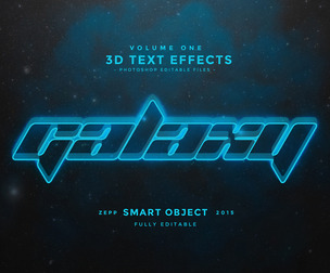 Galaxy PSD Fully Editable Text Effect. Layer Style PSD Mockup Template