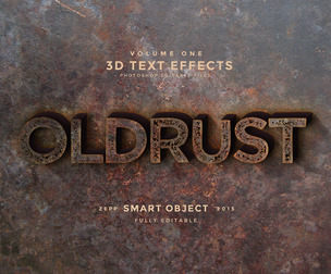 Oldrust PSD Fully Editable Text Effect. Layer Style PSD Mockup Template