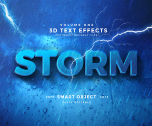 Strom PSD Fully Editable Text Effect. Layer Style PSD Mockup Template
