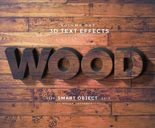 Wood PSD Fully Editable Text Effect. Layer Style PSD Mockup Template