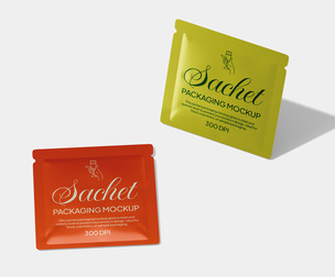 Sachet Packaging Mockup PSD Template