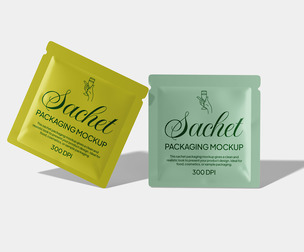 Sachet Packaging Mockup PSD Template