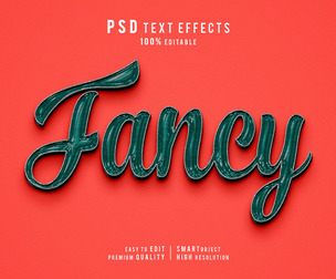 3D Fancy PSD Fully Editable Text Effect. Layer Style PSD Mockup Template