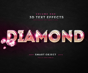 Diamond PSD Fully Editable Text Effect. Layer Style PSD Mockup Template