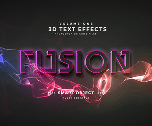 Fusion PSD Fully Editable Text Effect. Layer Style PSD Mockup Template